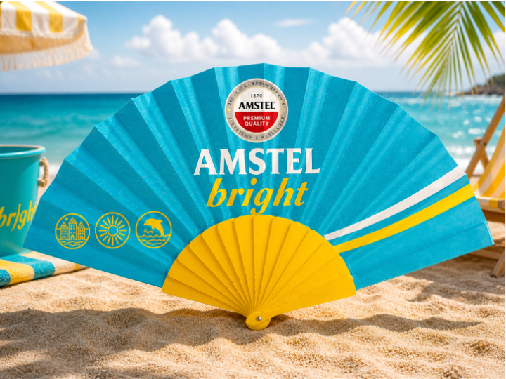 Handfan Amstel Bright - 27cm & Double Sided print