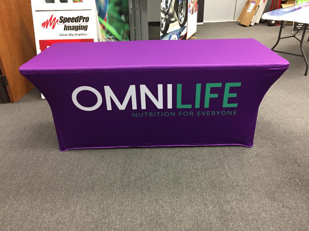 Custom Fitted Table Cloth with Logo – Sleek, Durable & Professional