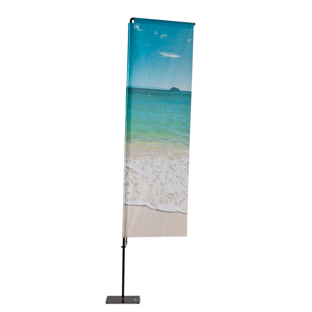 Custom Printed Beach Flag Alu Square 240 cm Total Height
