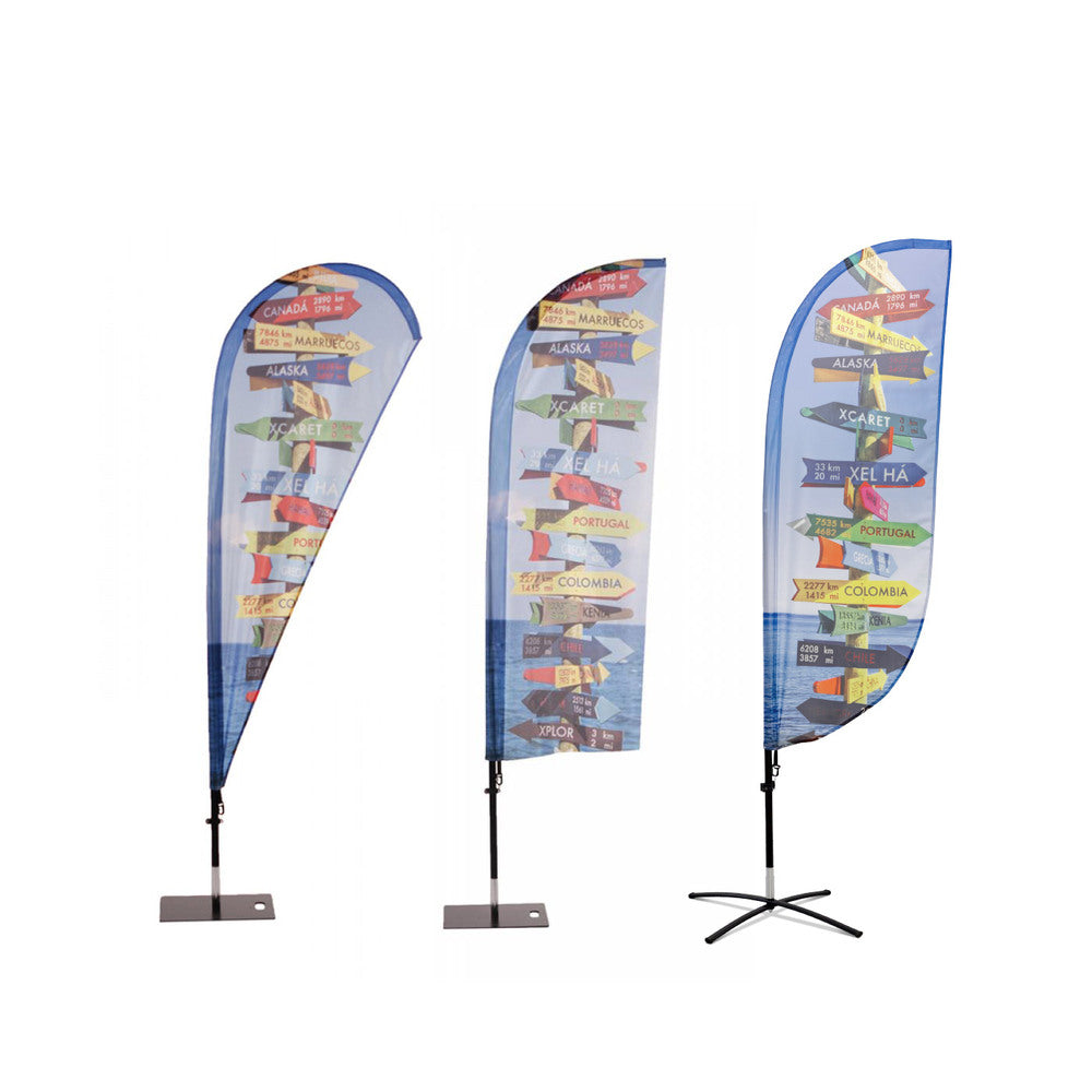 Custom Printed Beach Flag Fiber Wind/Drop Large