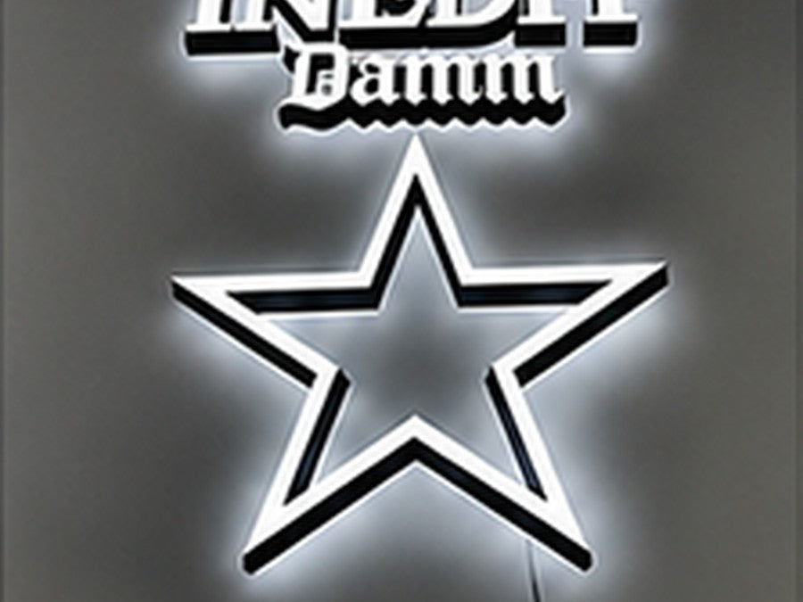 Outdoor shaped lightbox sign with custom logo shape - additional view