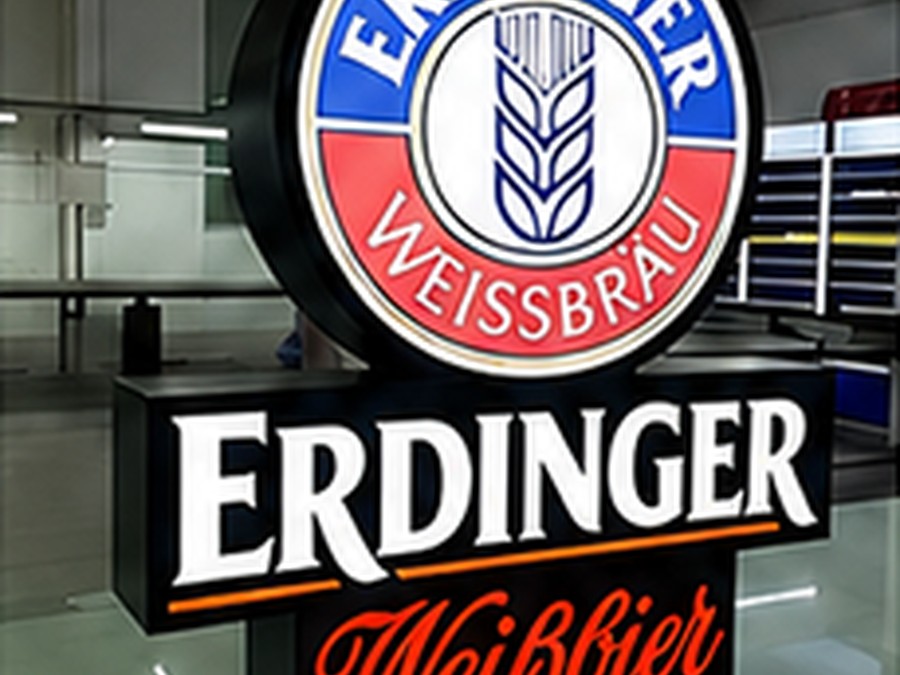 Outdoor shaped lightbox sign with custom logo shape - additional view