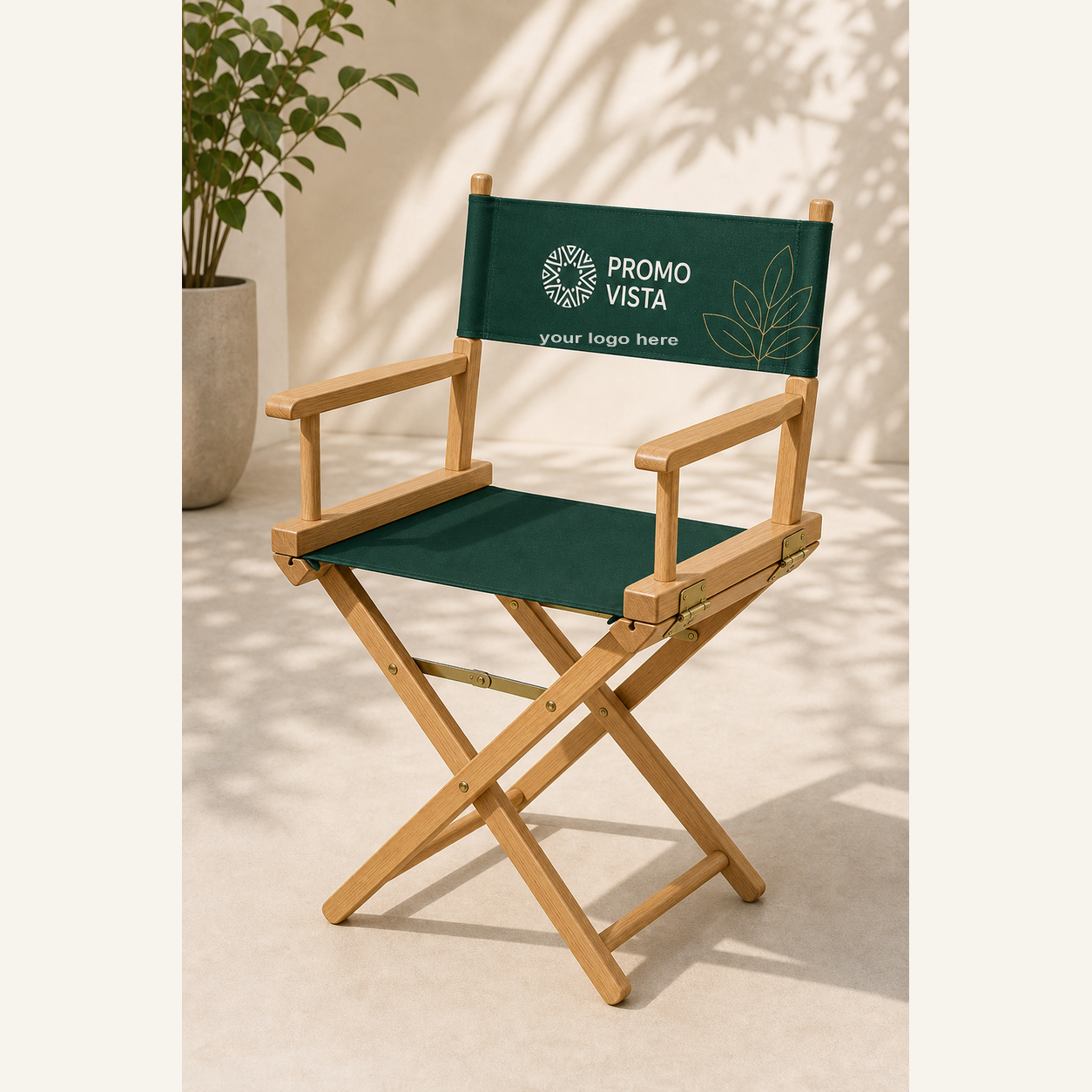 Custom printed director chair with Promo Vista custom logo mockup