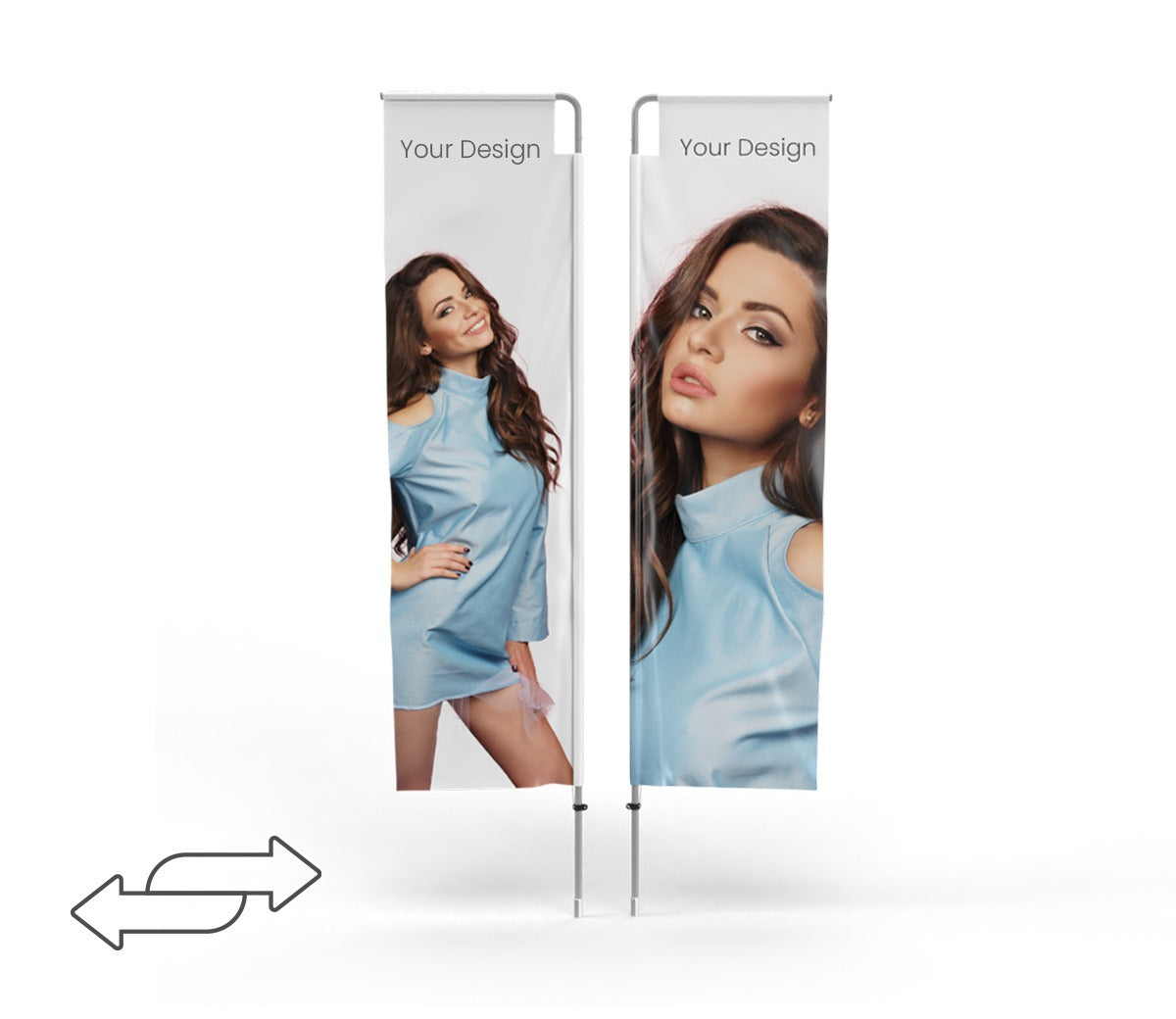 Premium aluminium mast detail for Double-Sided Custom Rectangular Beach Flag