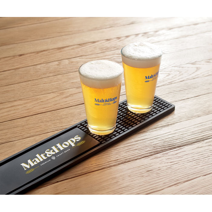 Bar runner mat with a full-colour printed logo