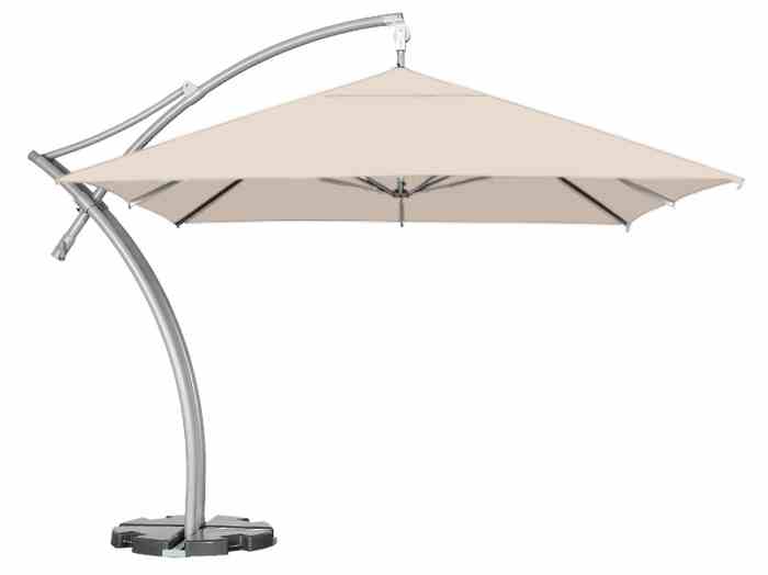 IBIZA 3.5 x 3.5 m LED branded cantilever parasol in a natural fabric colour