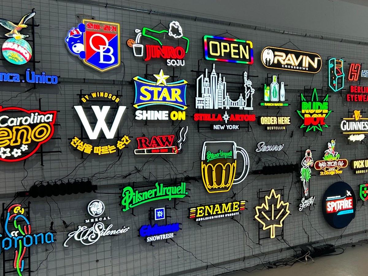 Custom infinity mirror LED sign with 3D depth effect - additional view