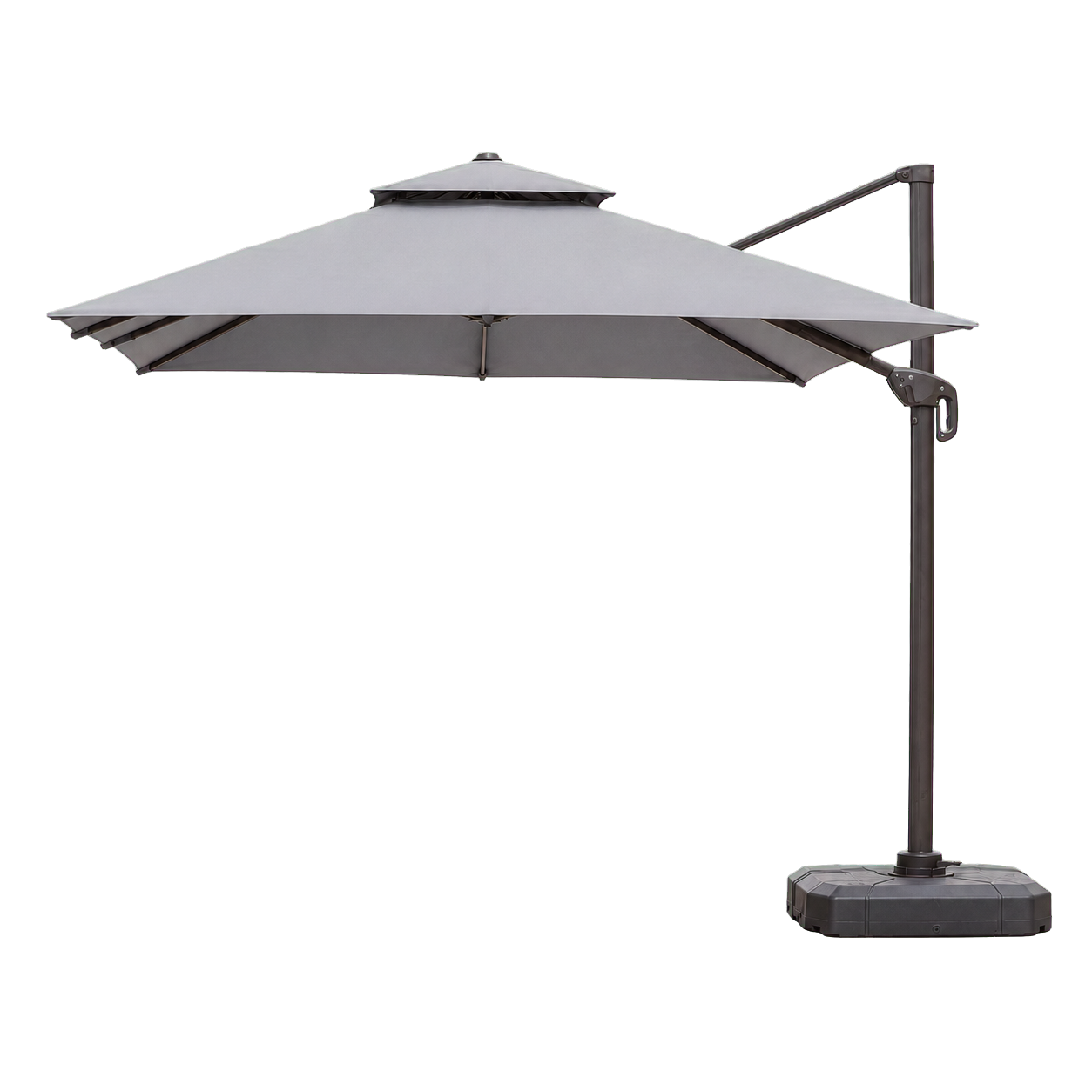 Basic 3 x 3 m double-top cantilever parasol on transparent background