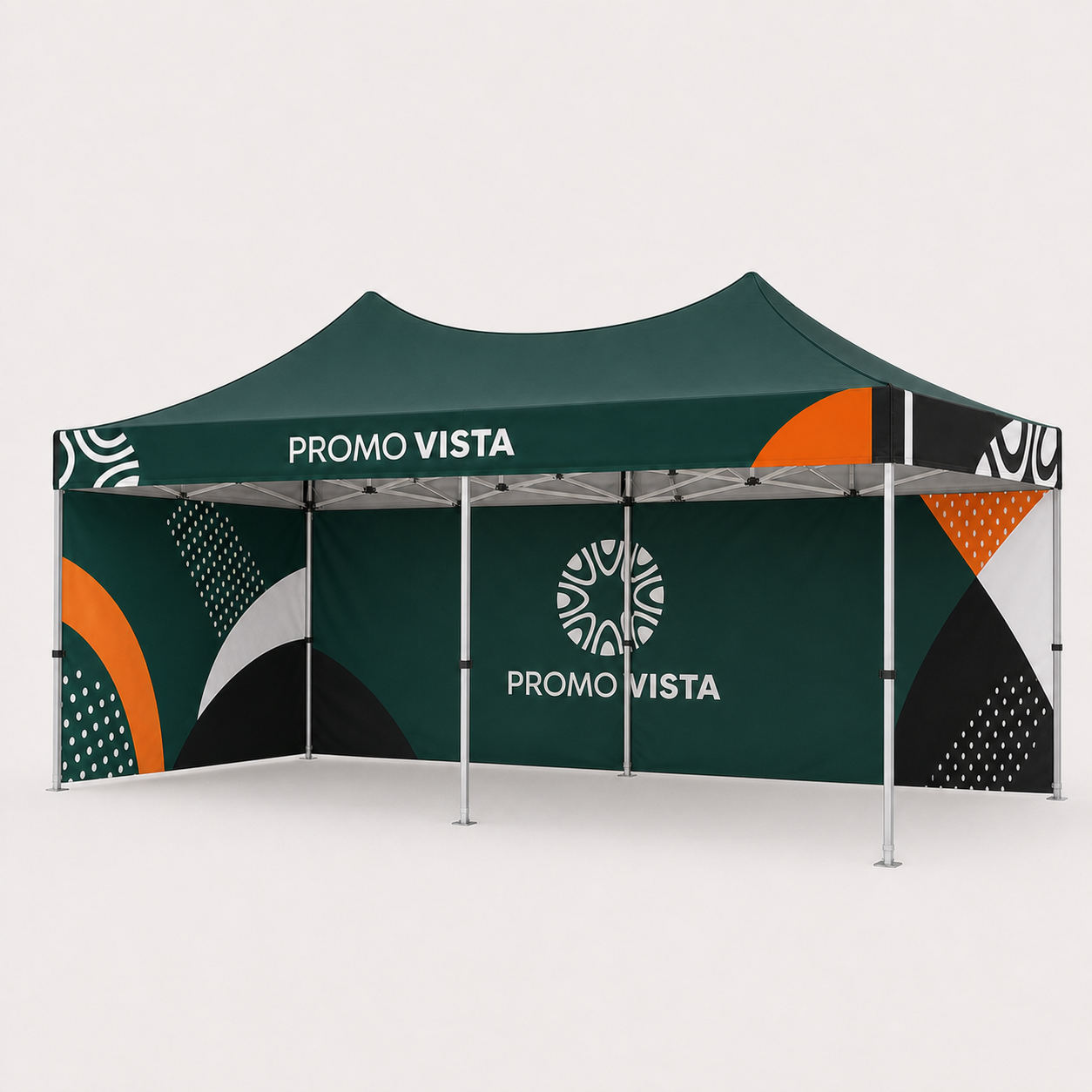 Promo Vista 3 x 6 m event tent with printed roof and three printed walls