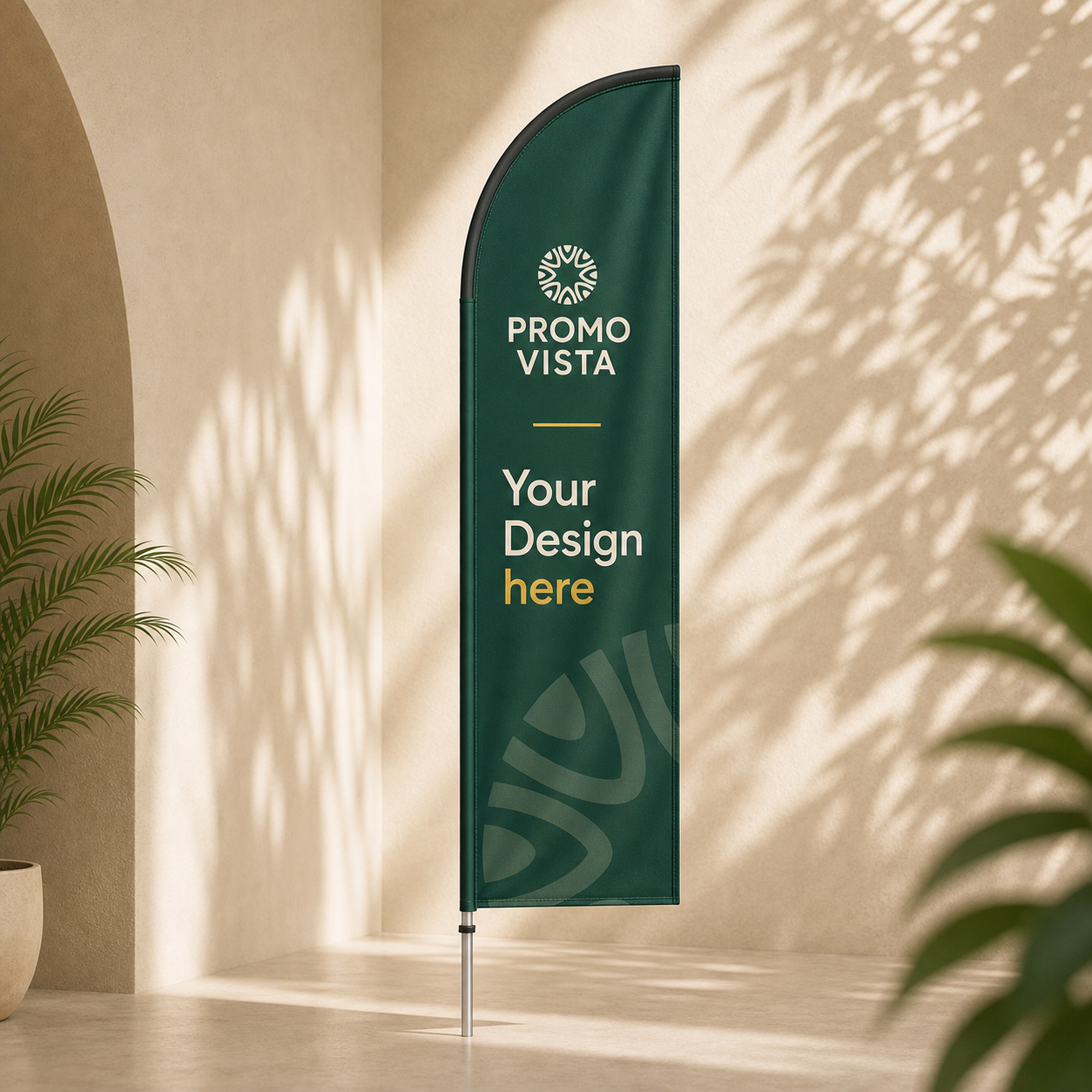 Custom Printed Double-Sided Feather Beach Flag with Logo - Feather beach flag