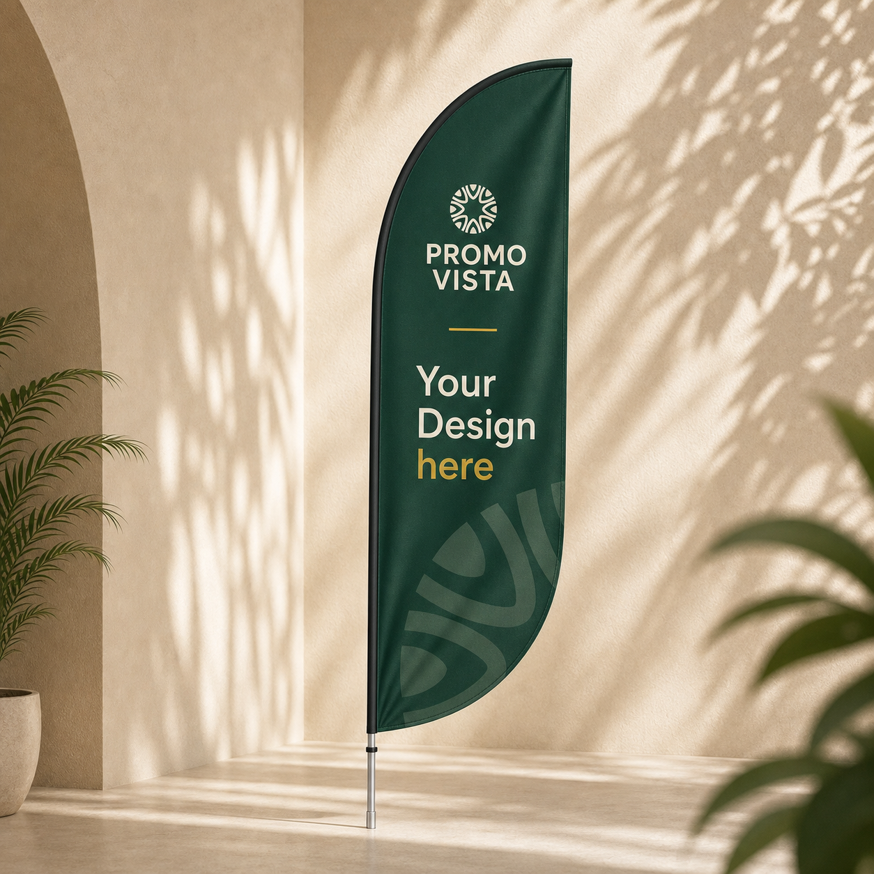 Custom Printed Premium Curved Beach Flag with Logo - Premium Curved beach flag