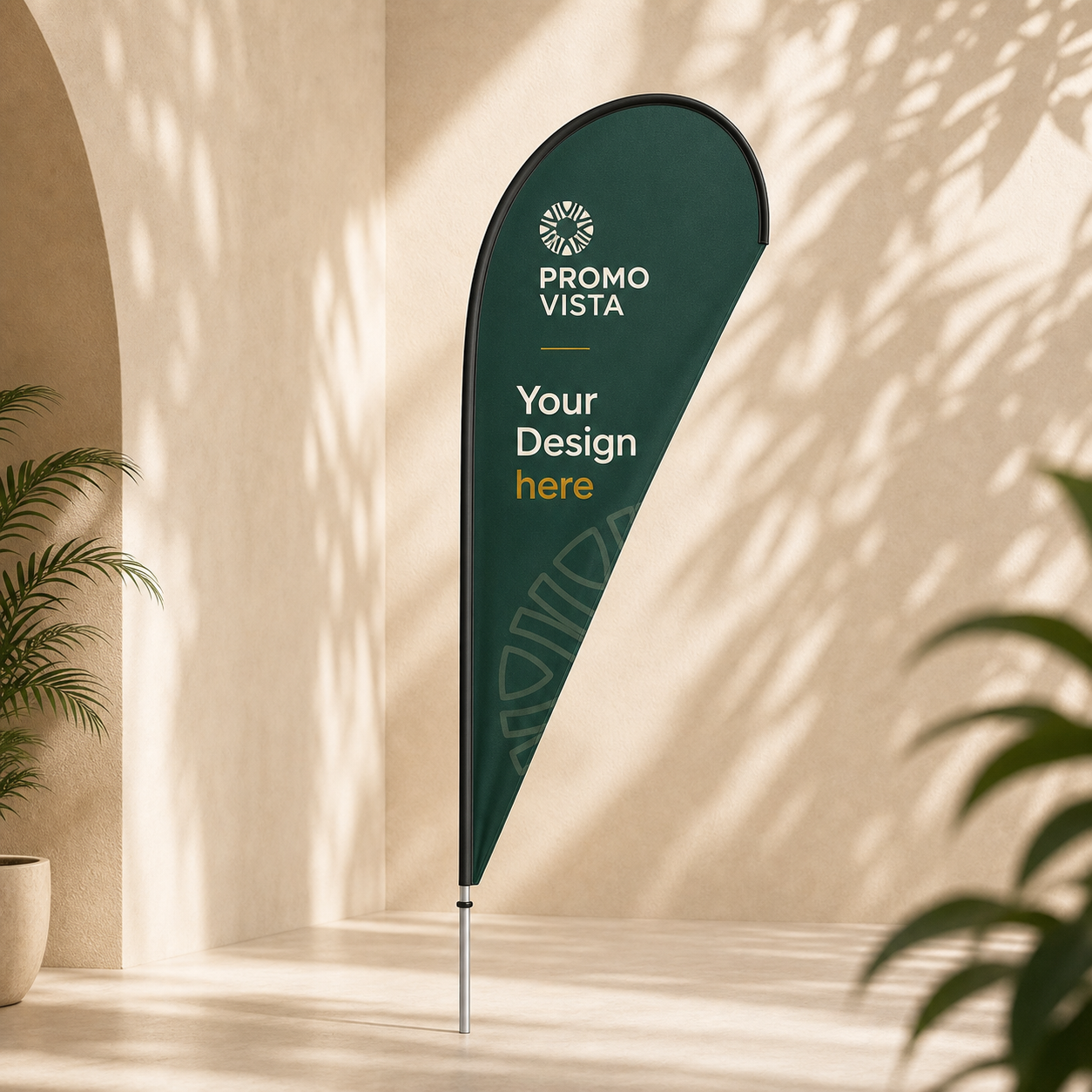Custom Printed Teardrop Beach Flag with Logo - Teardrop beach flag
