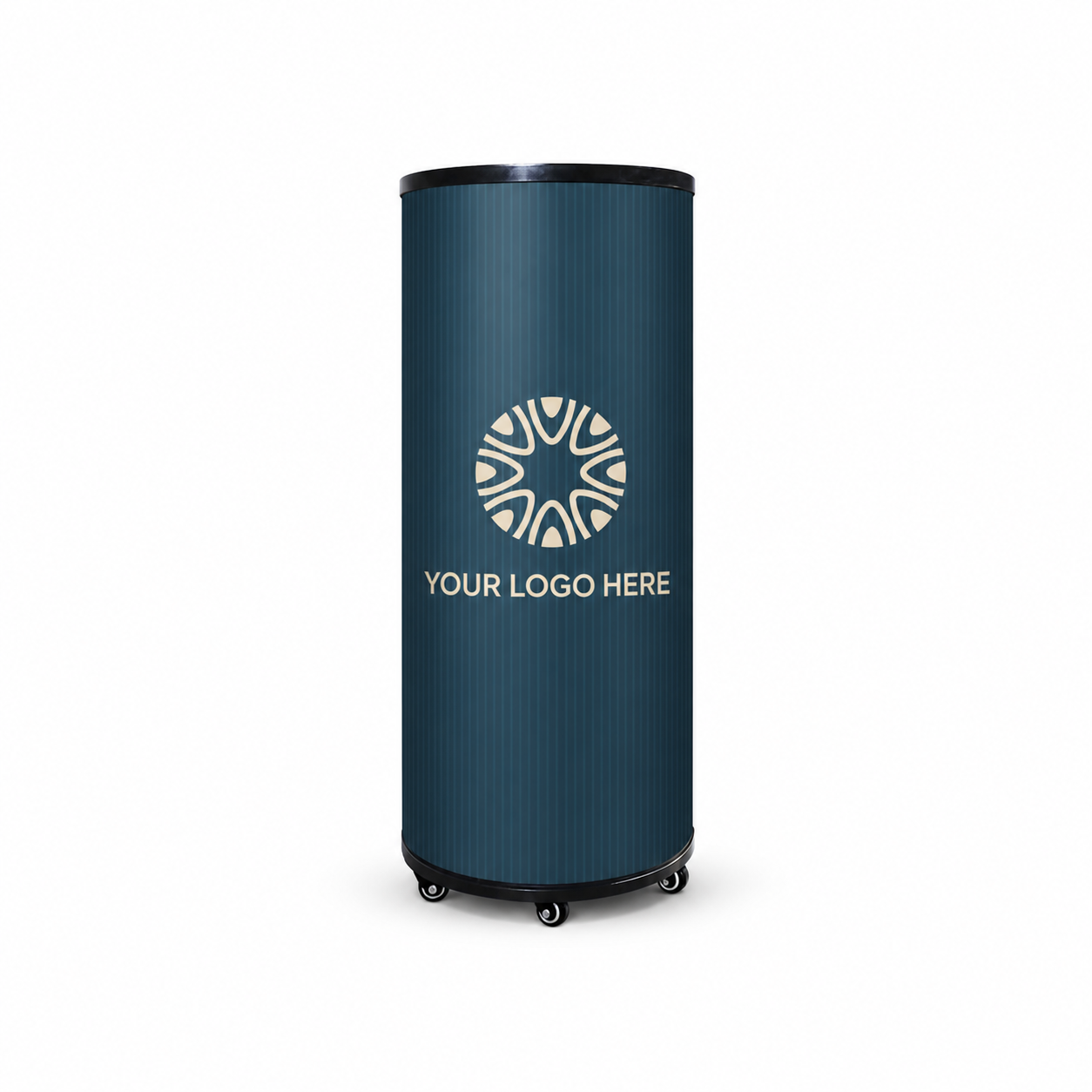 Branded Barrel Can Cooler 77L – custom branding example