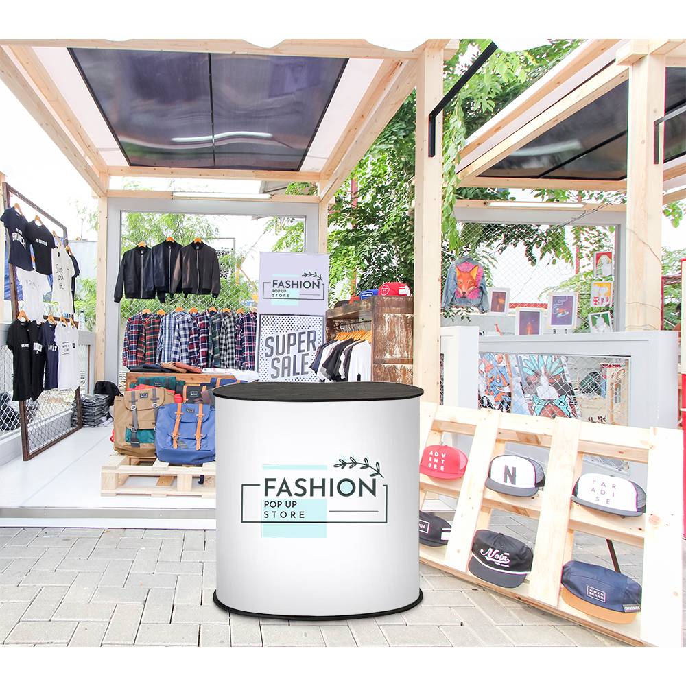 Compact promotional counter used in a retail activation