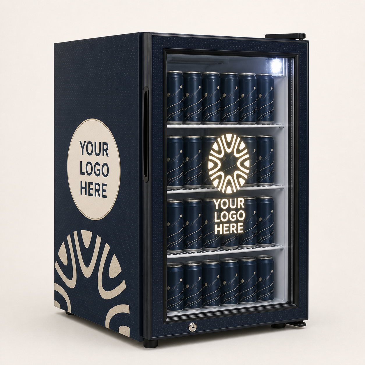 Branded Countertop Display Fridge 68L - DCC68 – custom branding example