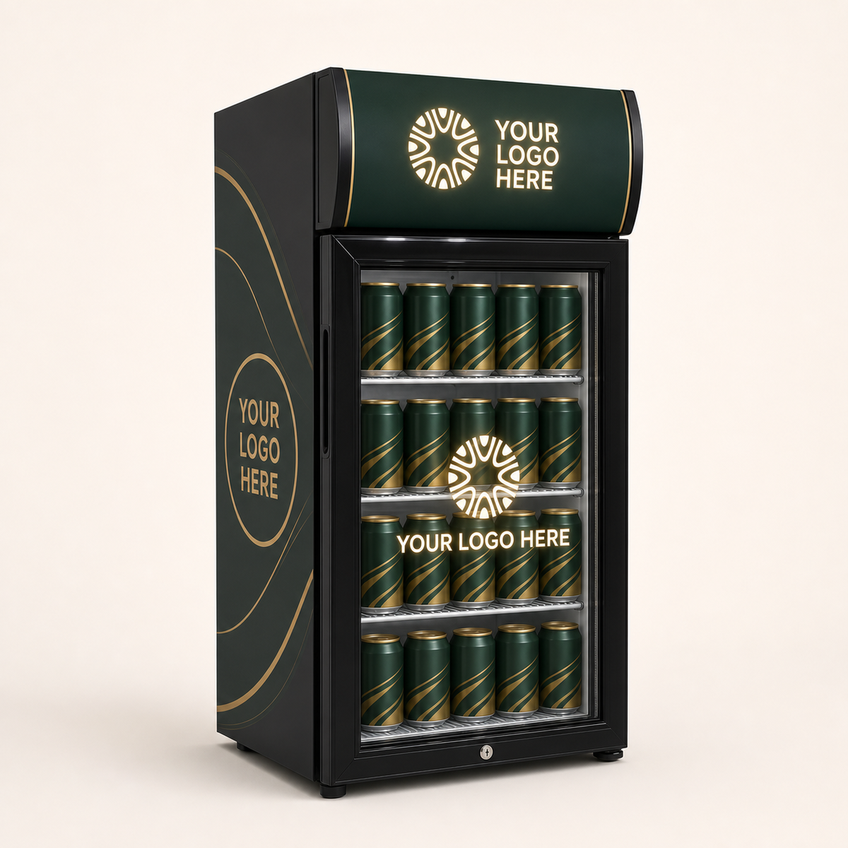 Branded Countertop Display Fridge 52L – custom branding example
