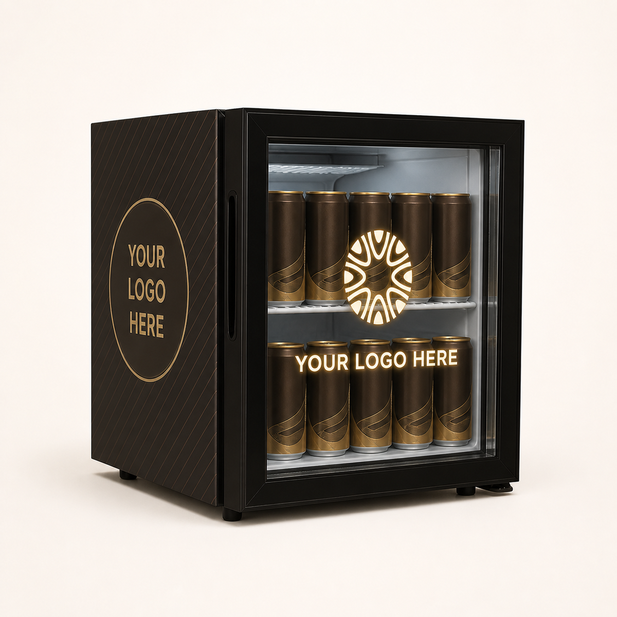 Branded Countertop Display Fridge 52L – custom branding example