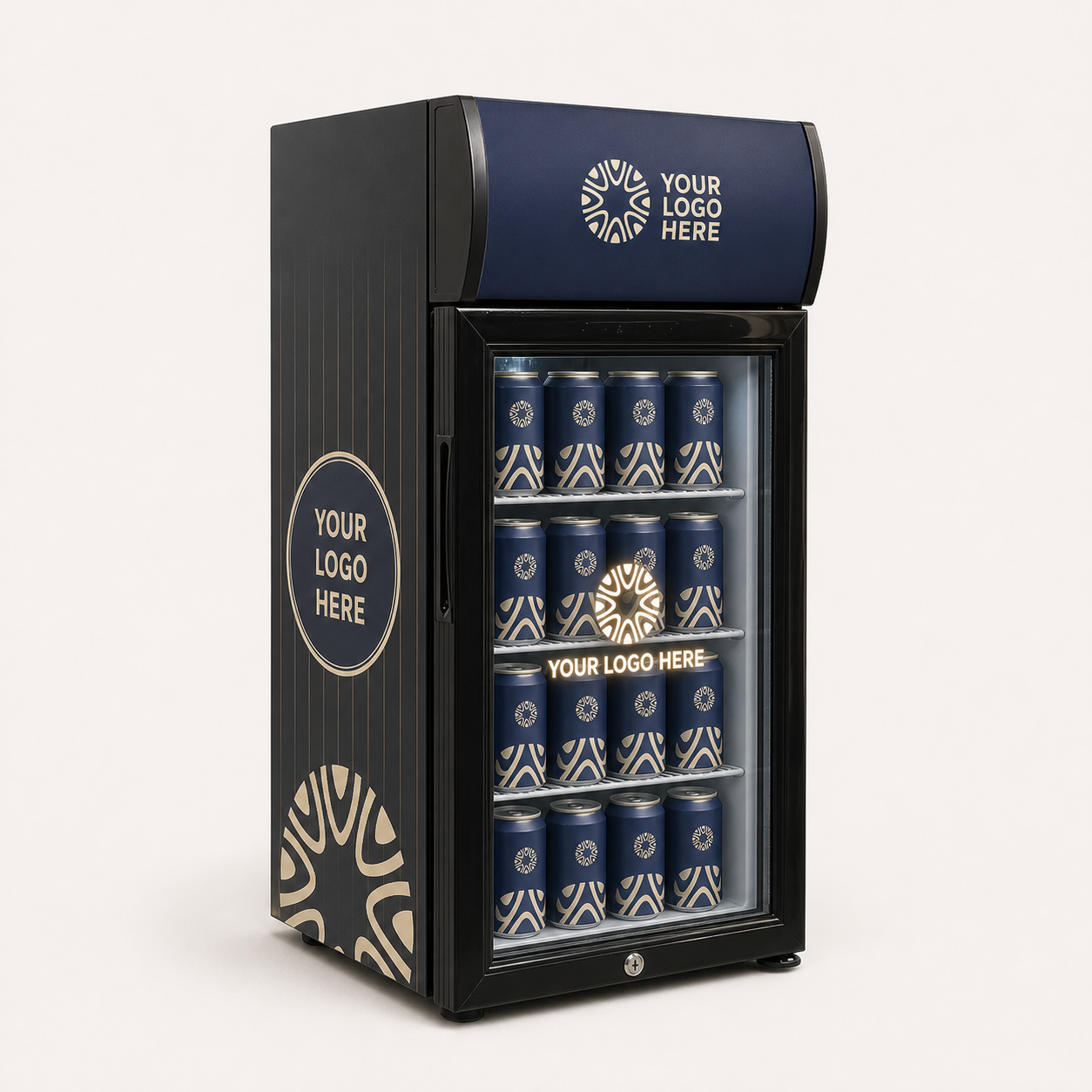 Branded Countertop Display Fridge 40L – custom branding example