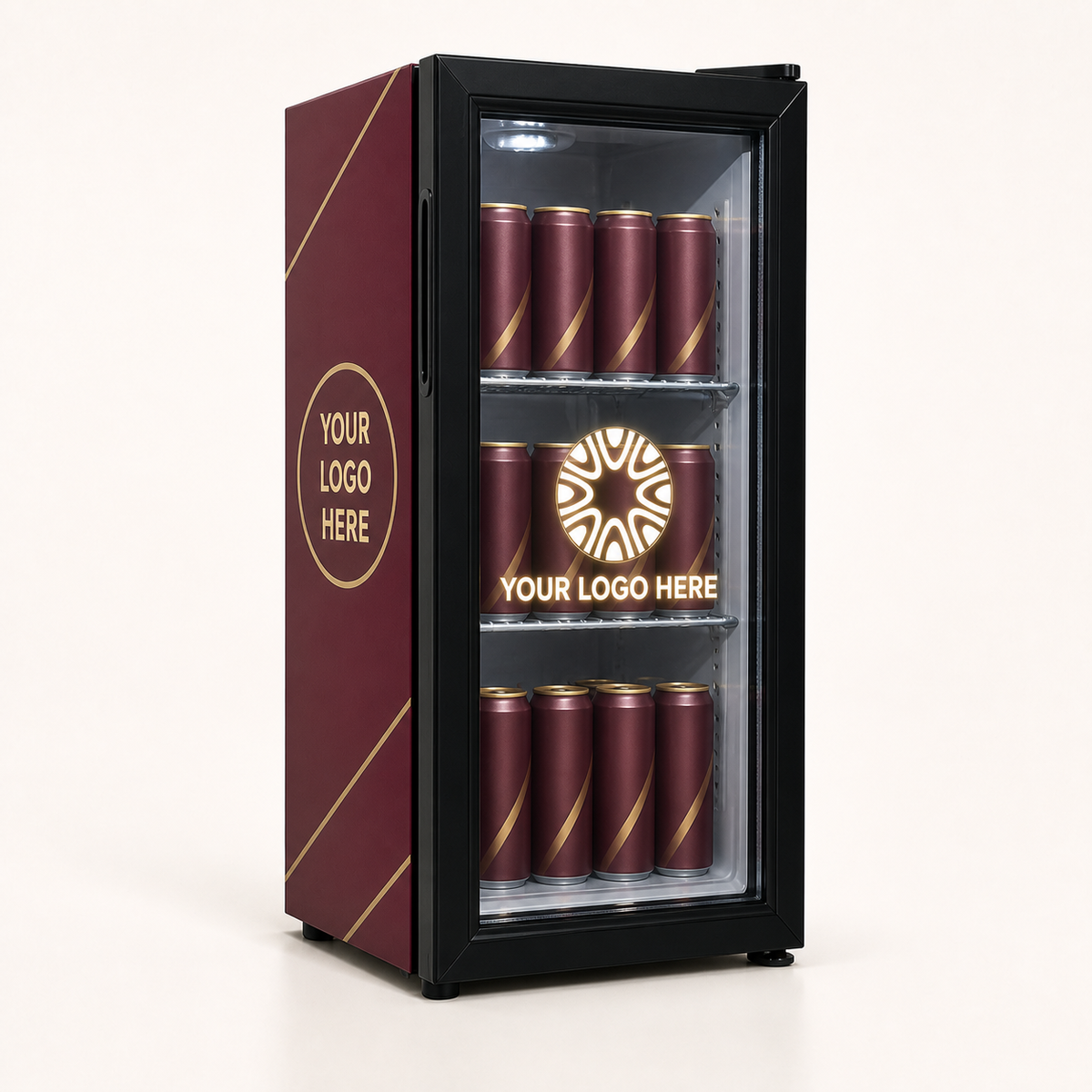 Branded Countertop Display Fridge 40L – custom branding example