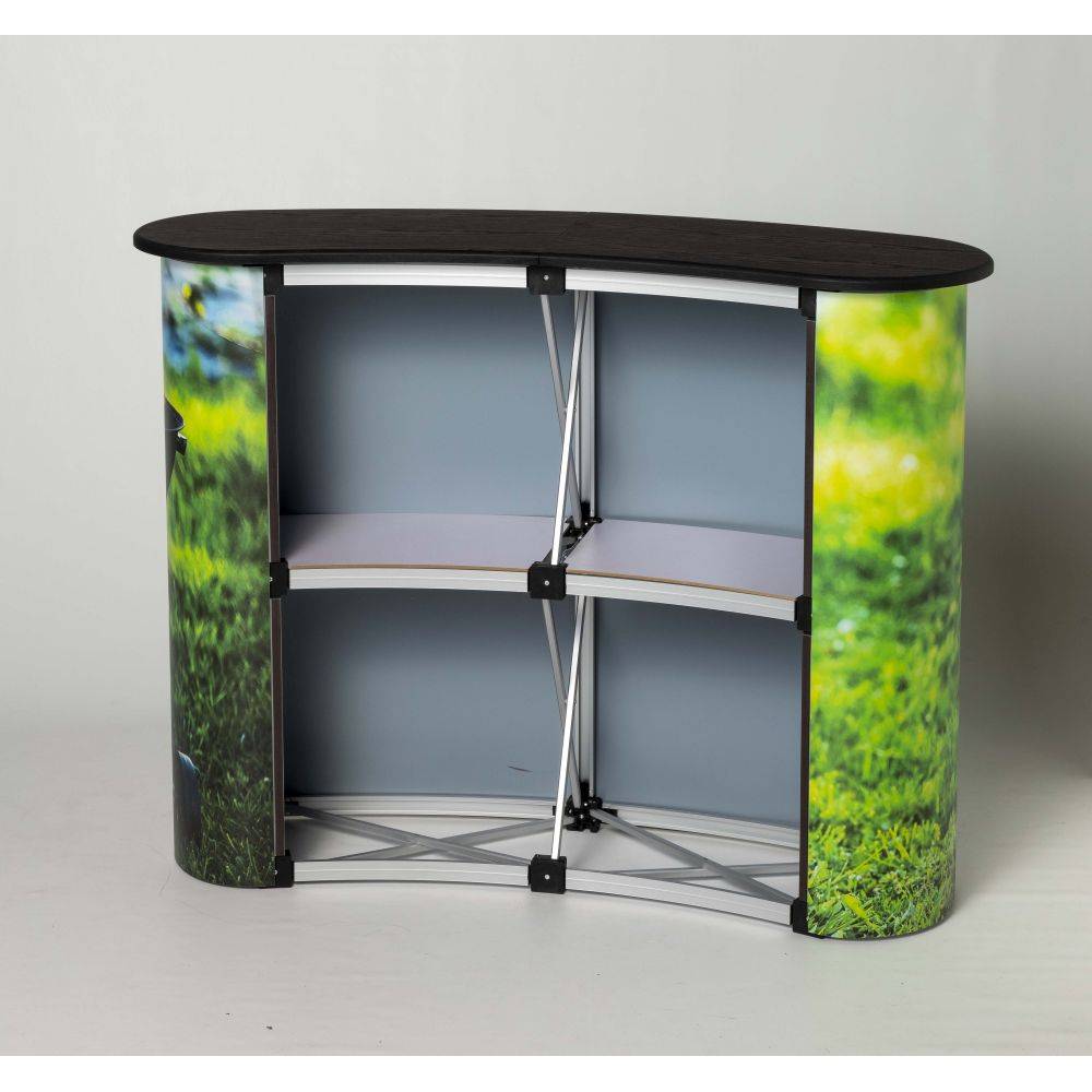 Rear storage and shelf area of the magnetic promotional counter