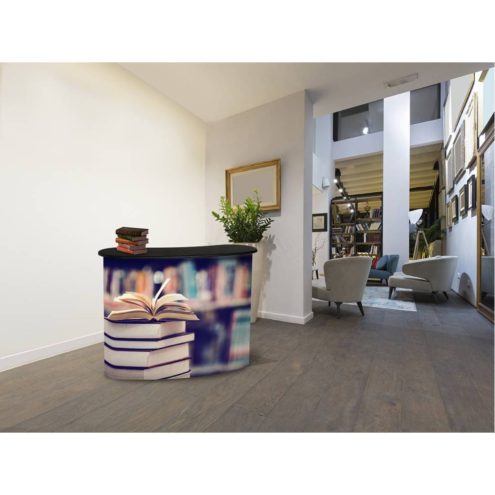 Magnetic promotional counter used in a branded retail setting