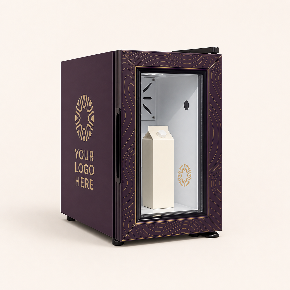 Branded Mini Display Fridge 8L – custom branding example