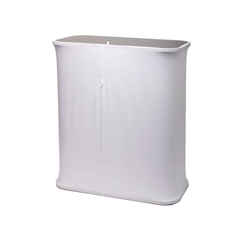 Rear zip closure of the pop-up fabric counter
