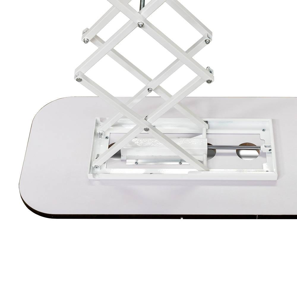 Spring-loaded mechanism inside the portable pop-up fabric counter