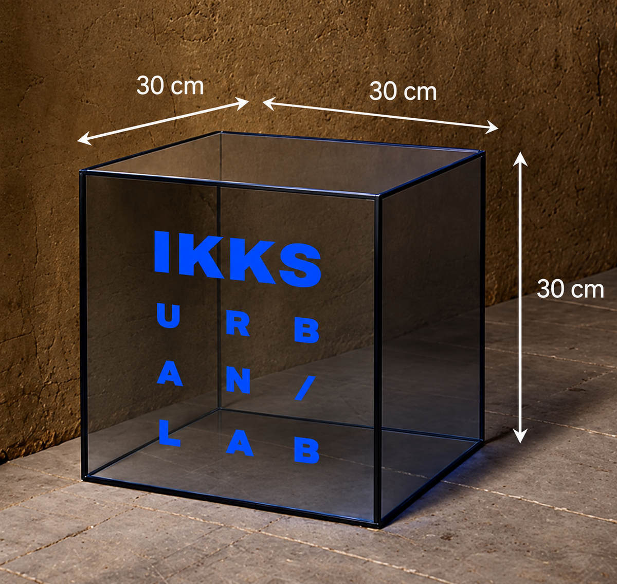 Custom PMMA Transparent Tinted Acrylic Cube with illuminated Logo 30*30*30cm