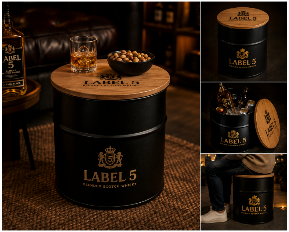 Convertible Table Storage Barrel