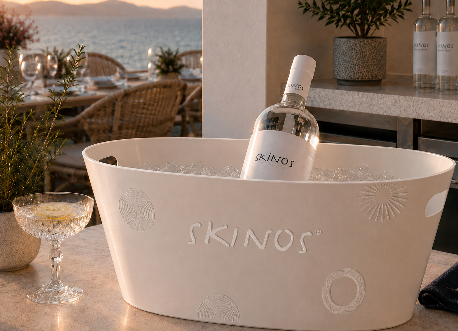 Skinos Ice Bucket with Embossed Logo