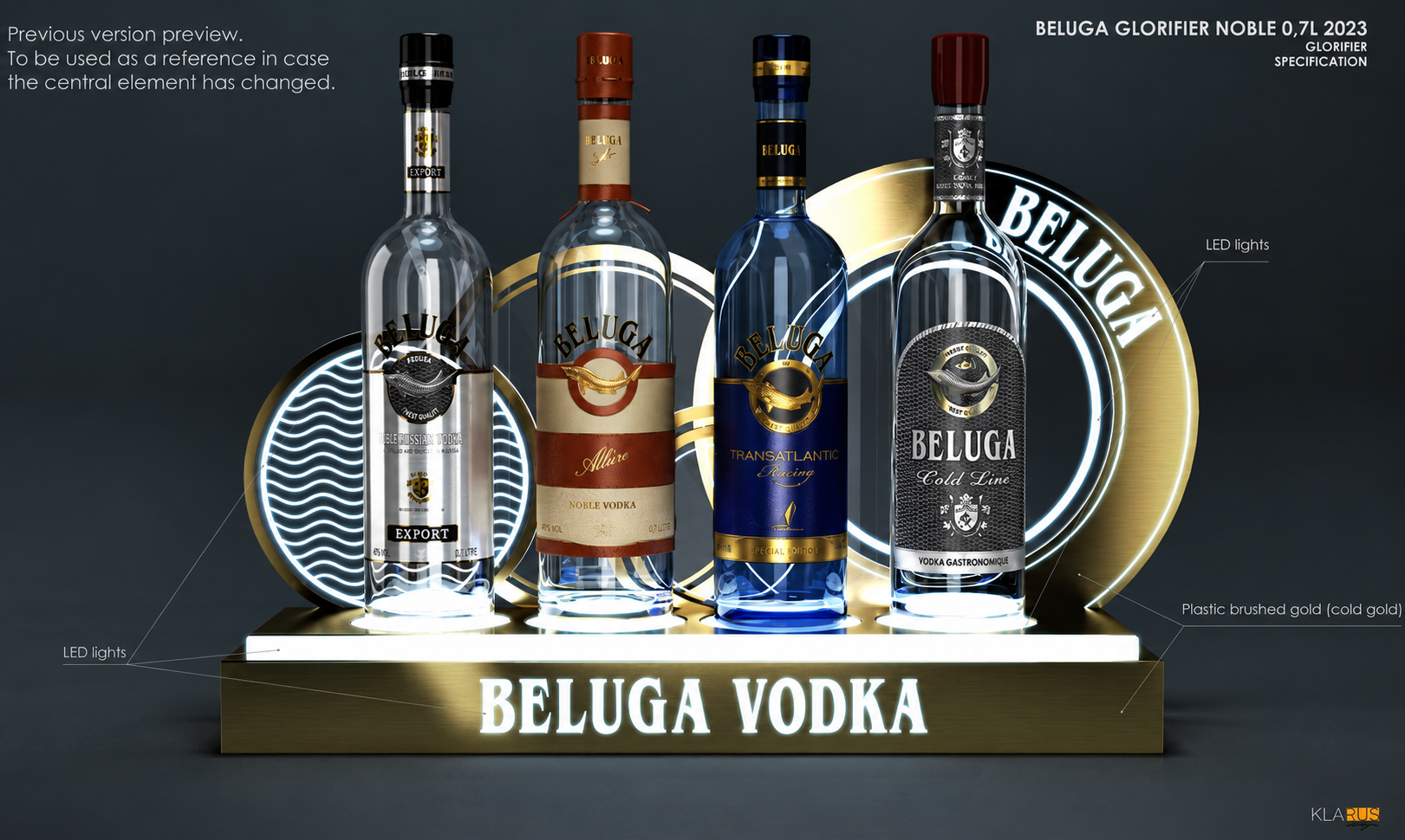 BELUGA LED Bottle Glorifier – Four Bottles EU Plug Only