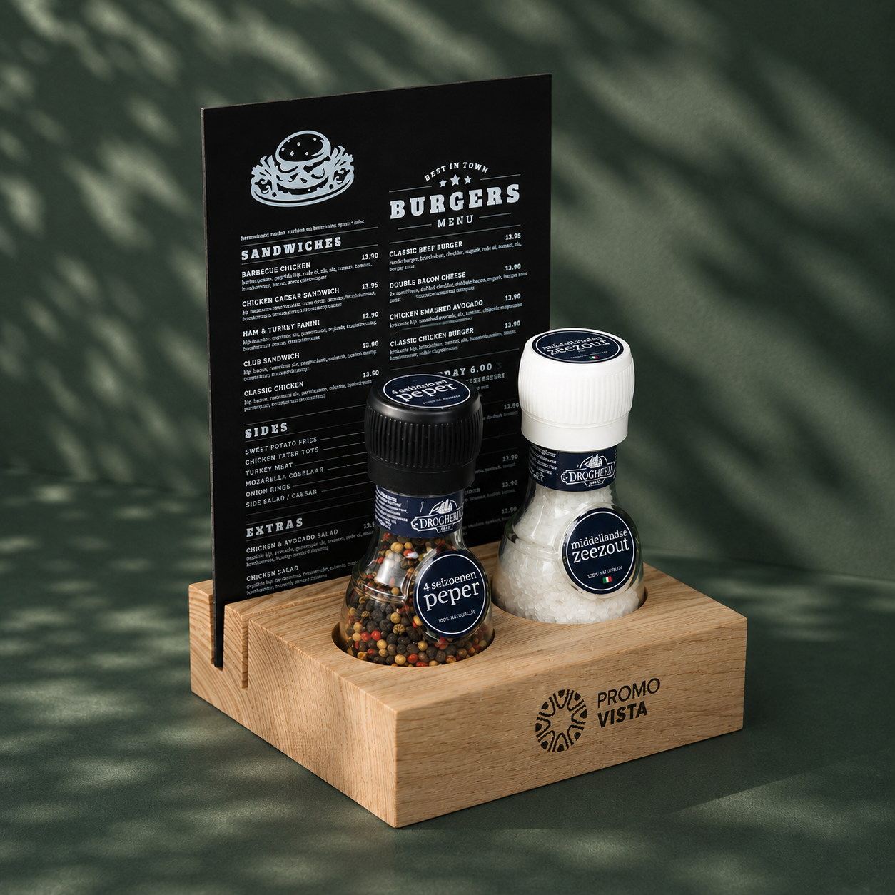 Promo Vista branded menu card holder