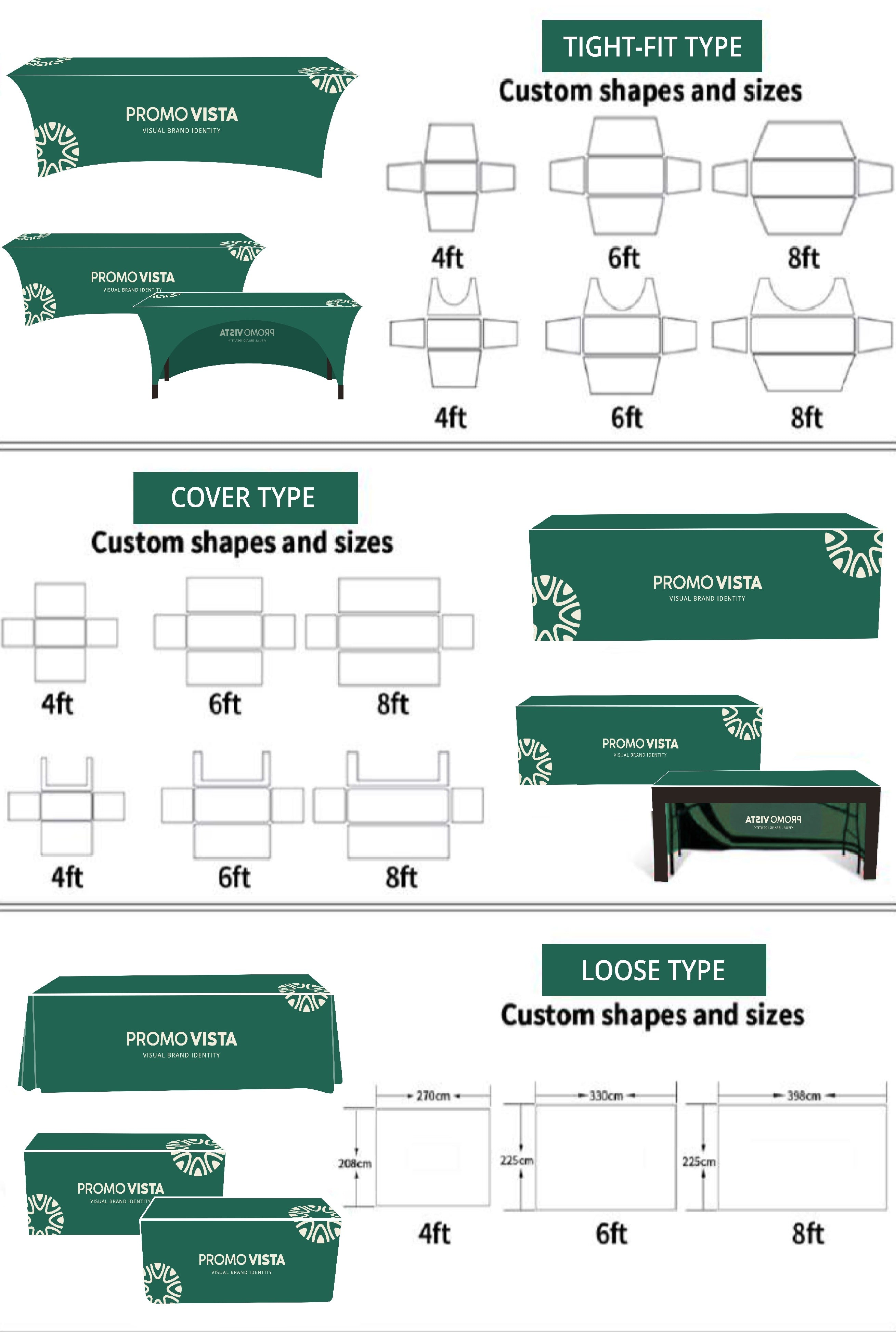 Custom Fitted Table Cloth with Logo – Sleek, Durable & Professional