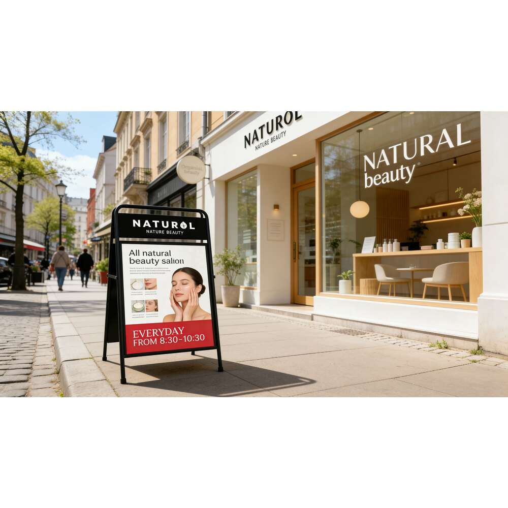 Custom Printed A-Board Elegant Steel with Logo Panel 50 x 70 — view 6