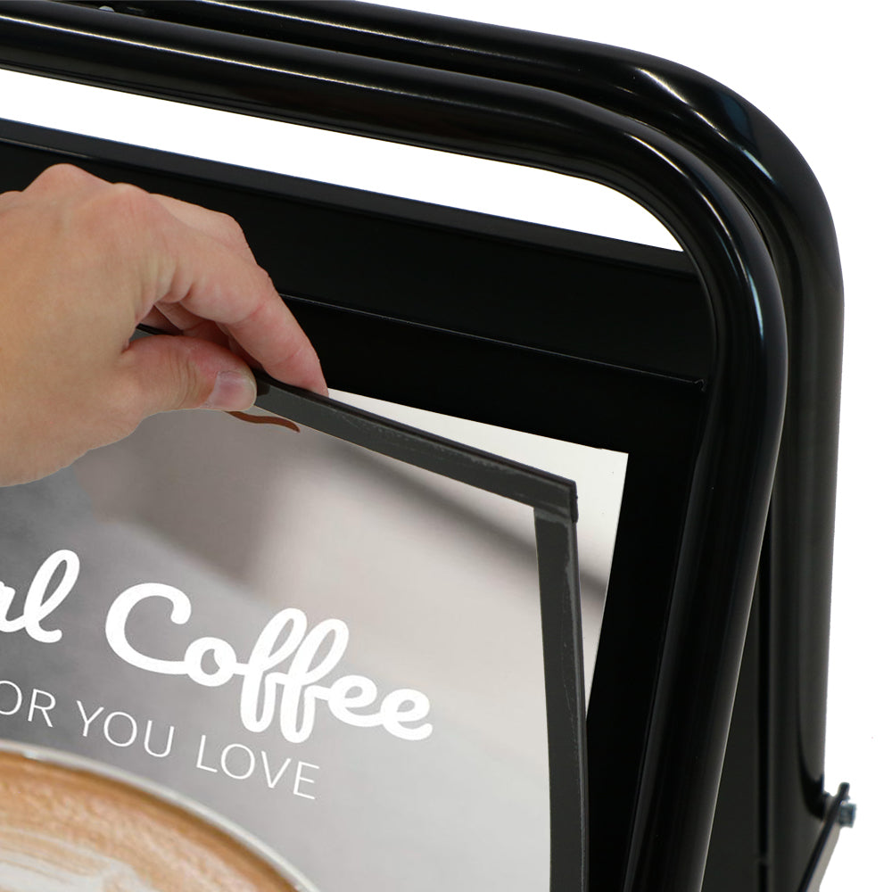Custom Printed A-Board Elegant Steel A1 — view 4